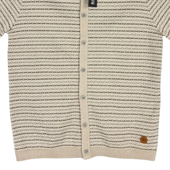 NWT Buffalo David Bitton Mens Wrenley Short Sleeve Light Brown Knit Shirt Size M - Picture 5 of 10